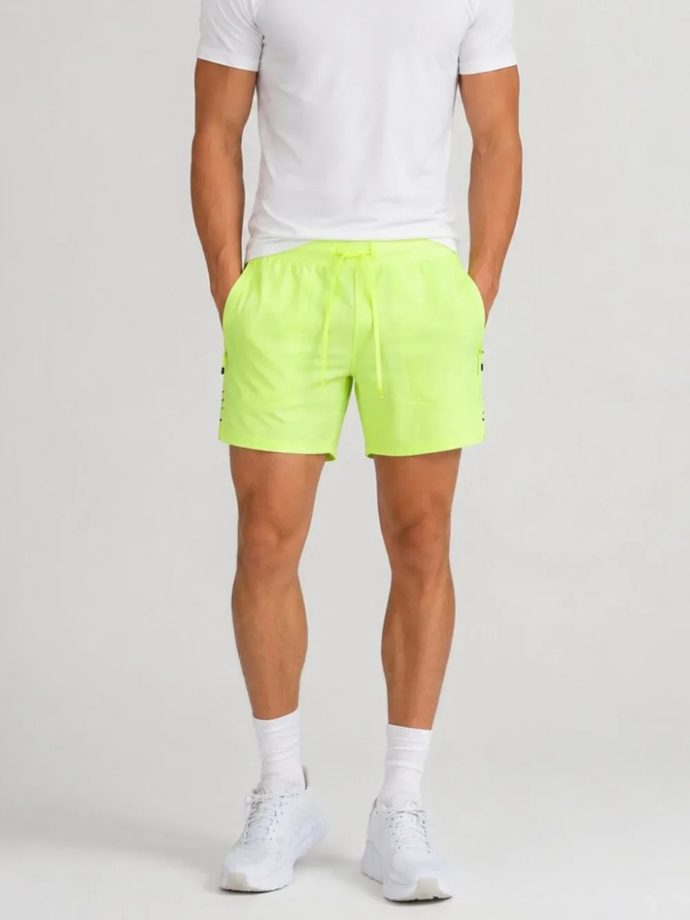 Lululemon Men's Lime Green License to Train Linerless Shorts Medium 8676